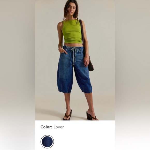Free People Amanda Crop Barrel Jeans Size 25 - Picture 3 of 10